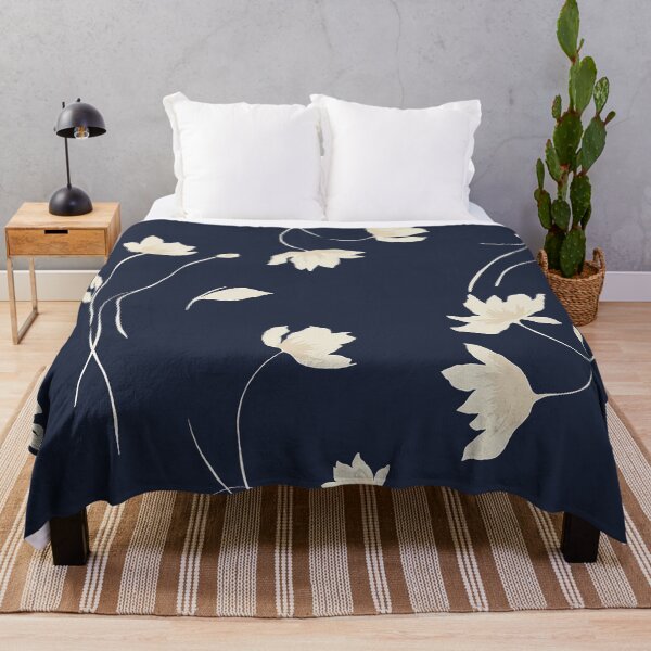 Item preview, Navy Blue Minimalist Wildflower Pattern designed and sold by Aniko Tulipan.