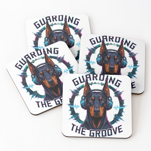 Item preview, Doberman Guarding the Groove Music Lover Design designed and sold by Kolibra.