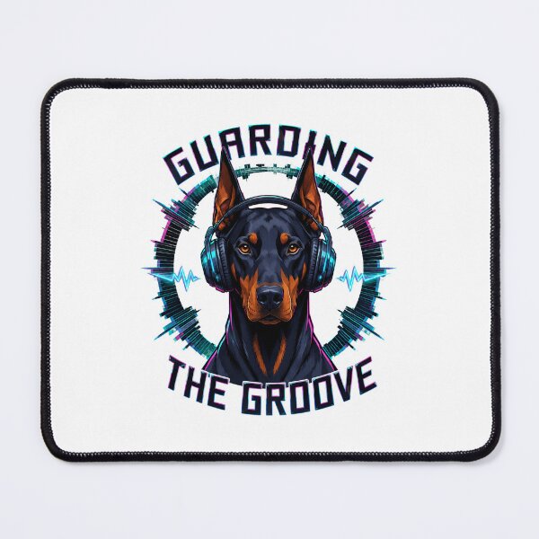 Item preview, Doberman Guarding the Groove Music Lover Design designed and sold by Kolibra.