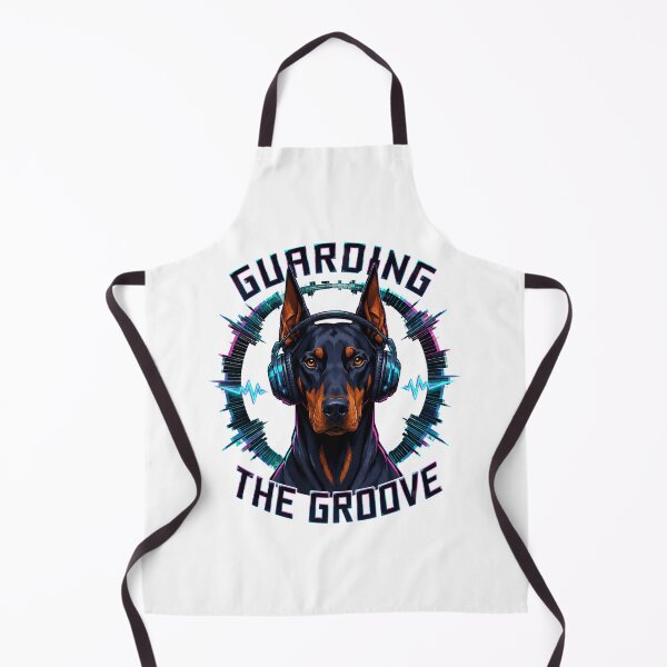 Item preview, Doberman Guarding the Groove Music Lover Design designed and sold by Kolibra.