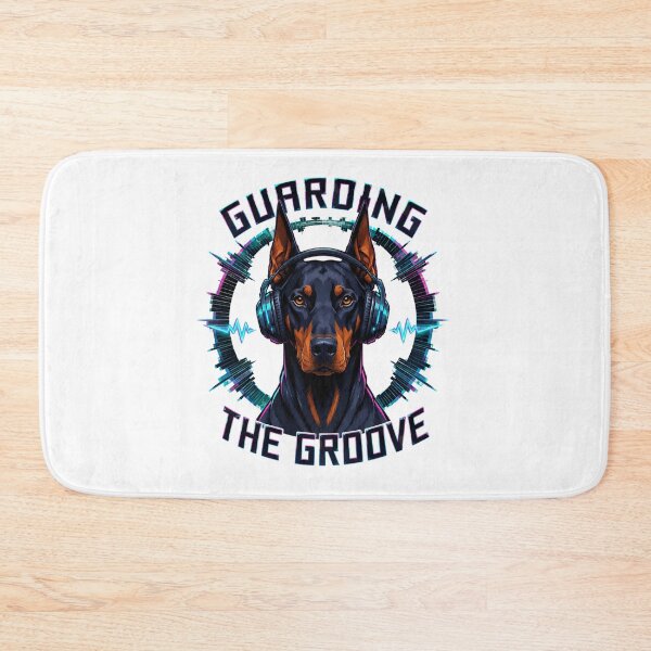 Item preview, Doberman Guarding the Groove Music Lover Design designed and sold by Kolibra.