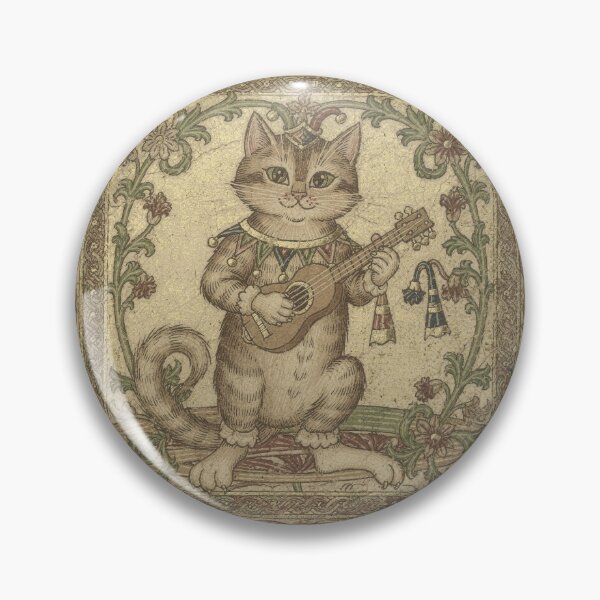 Item preview, Medieval Cat Minstrel Playing a Tiny Lute Manuscript Art designed and sold by PictorialWhimsy.