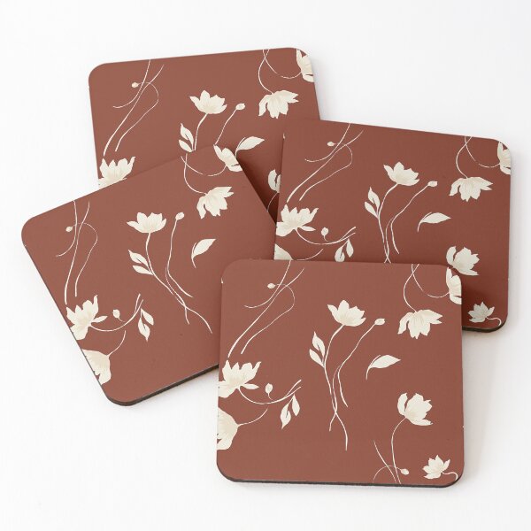 Item preview, Terracotta Minimalist Wildflower Pattern designed and sold by Aniko Tulipan.