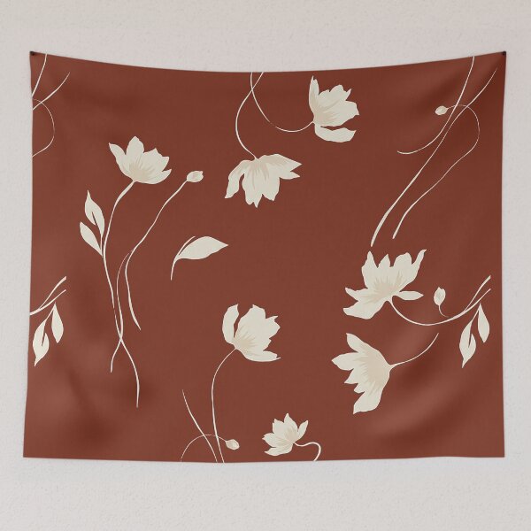 Item preview, Terracotta Minimalist Wildflower Pattern designed and sold by Aniko Tulipan.