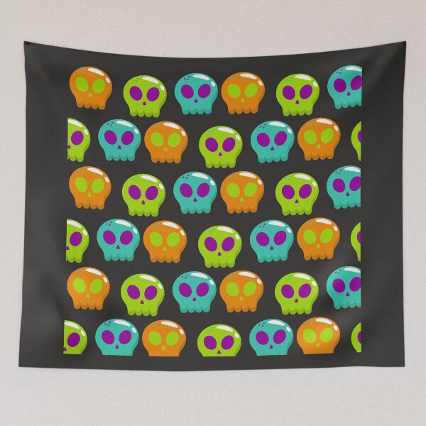 Item preview, Colorful Cute Alien Skulls Pattern designed and sold by manojbalan1968.