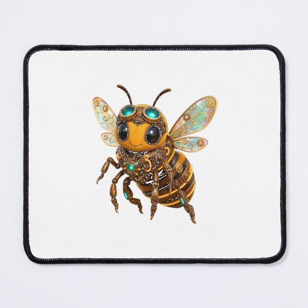 Item preview, 3D Steampunk Mechanical Bee - Vivid Neon Clockwork Honey Bee T-Shirt Design designed and sold by Inky Atlas.