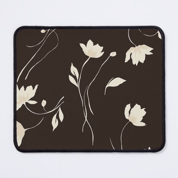 Item preview, Chocolate Brown Minimalist Wildflower Pattern designed and sold by Aniko Tulipan.