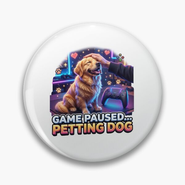 Item preview, Game Paused Petting Golden Retriever Artwork designed and sold by pradeepvisuals.