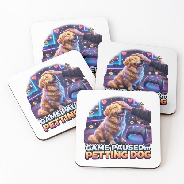 Item preview, Game Paused Petting Golden Retriever Artwork designed and sold by pradeepvisuals.