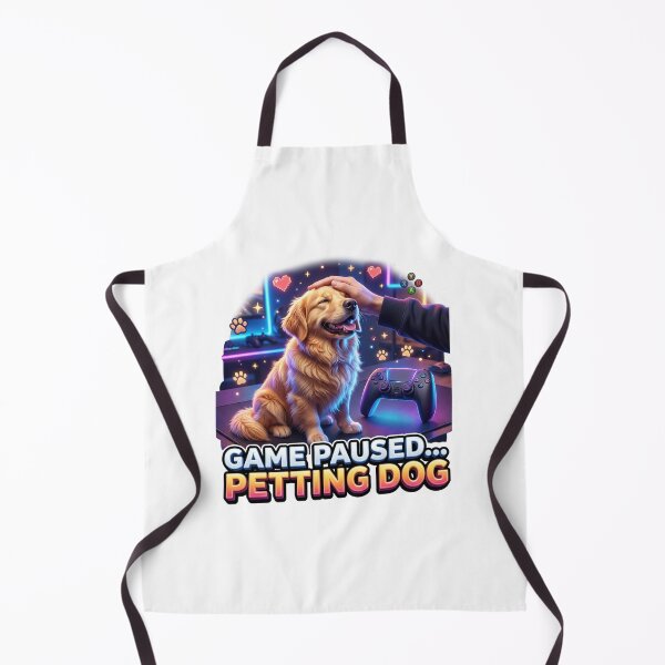 Item preview, Game Paused Petting Golden Retriever Artwork designed and sold by pradeepvisuals.