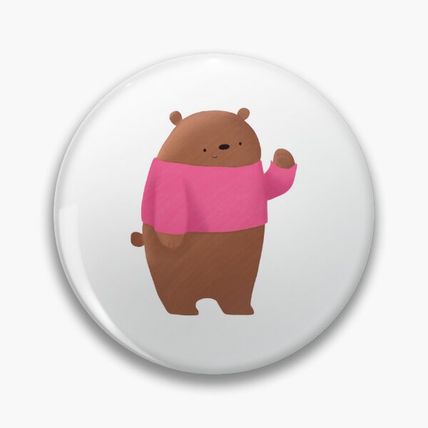Item preview, Friendly Brown Bear Waving In Bright Pink Sweater designed and sold by QuietnoiseMax.