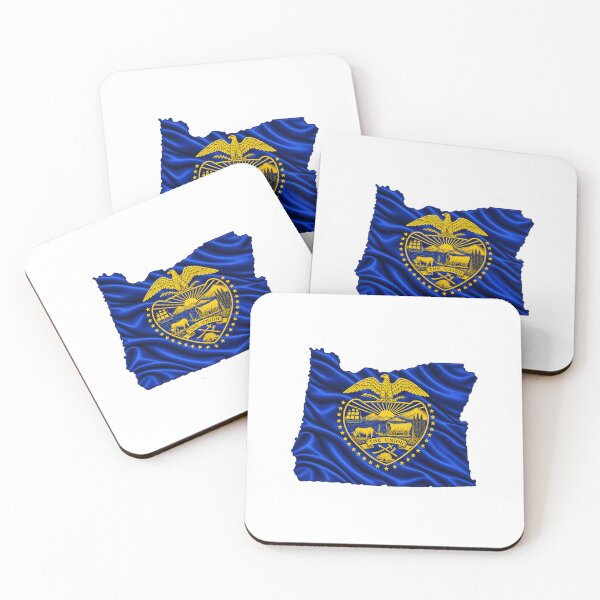 Item preview, Minimal Oregon State Flag Map Sticker Design designed and sold by FunPurchase.
