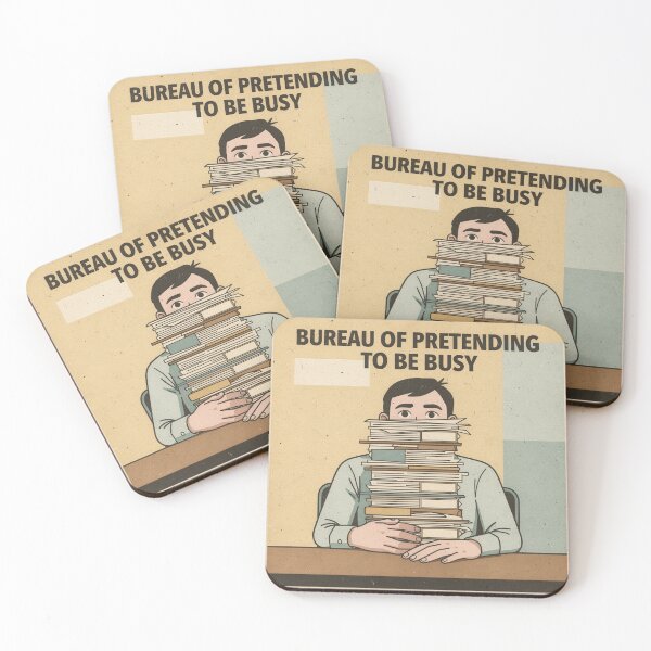 Item preview, Bureau of Pretending to Be Busy Retro Poster designed and sold by PictorialWhimsy.
