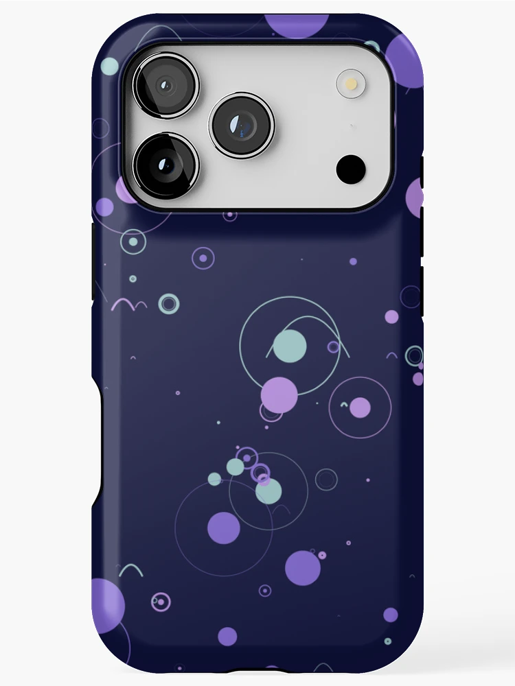 Thumbnail 1 of 4, iPhone Case, Abstract Purple Floating Geometric Circles Pattern designed and sold by GraphyLab.
