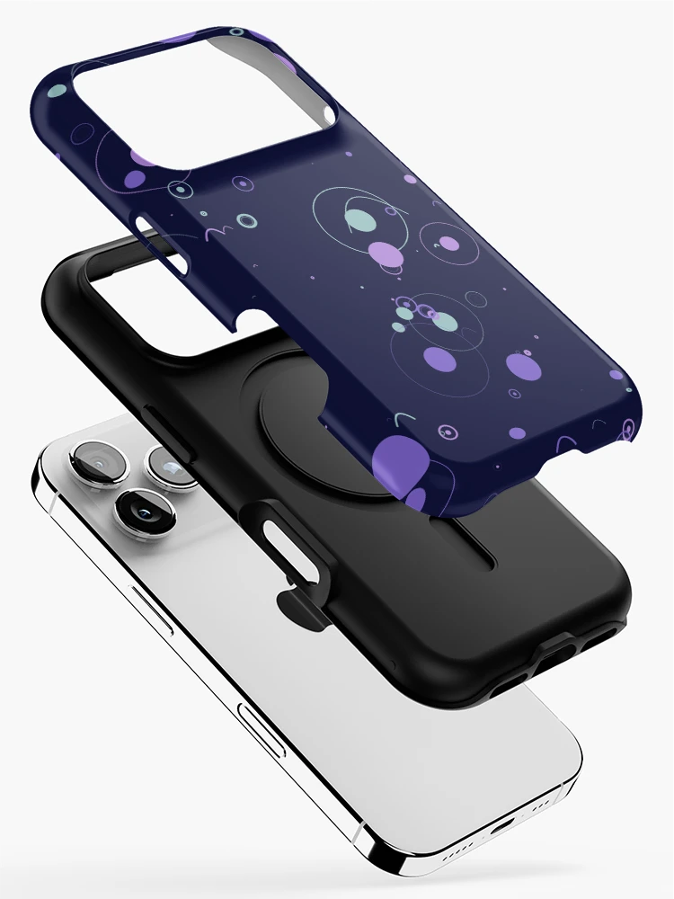 Thumbnail 2 of 4, iPhone Case, Abstract Purple Floating Geometric Circles Pattern designed and sold by GraphyLab.
