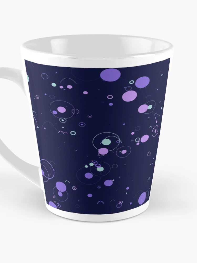 Thumbnail 3 of 4, Coffee Mug, Abstract Purple Floating Geometric Circles Pattern designed and sold by GraphyLab.