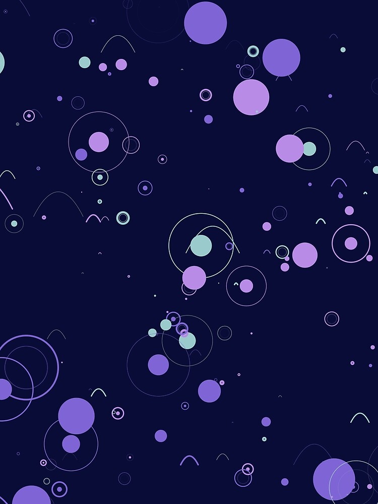 Thumbnail 3 of 3, Scarf, Abstract Purple Floating Geometric Circles Pattern designed and sold by GraphyLab.