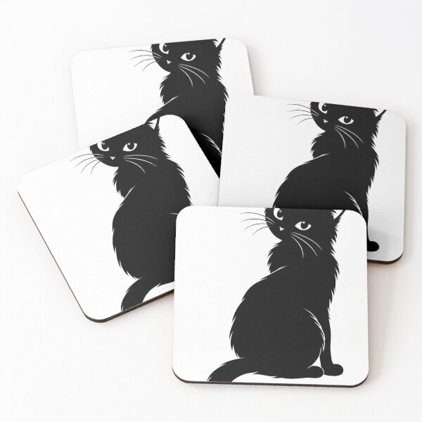 Item preview, Black Cat Looking Back Silhouette | Minimalist Cat Design | Cat Lover Gift designed and sold by Skedart.