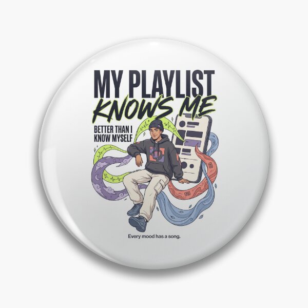 Item preview, My Playlist Knows Me | Premium Music Lover Streetwear | Gen Z Playlist Graphic Tee designed and sold by SAJ Design Studio.