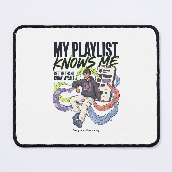 Item preview, My Playlist Knows Me | Premium Music Lover Streetwear | Gen Z Playlist Graphic Tee designed and sold by SAJ Design Studio.
