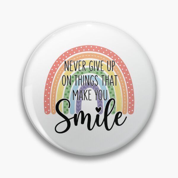 Item preview, Never Give Up On Things That Make You Smile Boho Pastel Rainbow Quote designed and sold by raedattia.