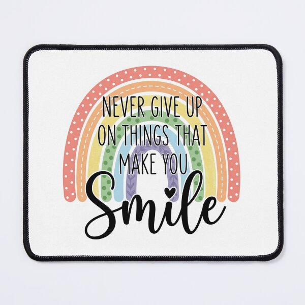 Item preview, Never Give Up On Things That Make You Smile Boho Pastel Rainbow Quote designed and sold by raedattia.