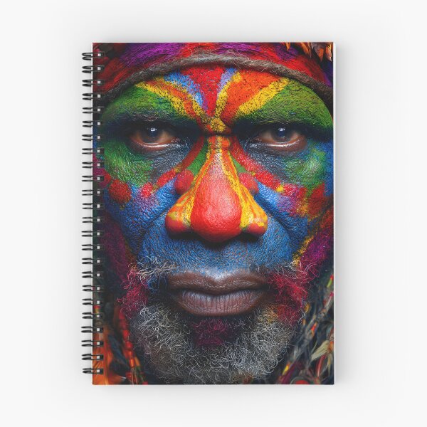 Item preview, Vibrant Tribal Face Paint with Feathers and Colors designed and sold by Artessie.
