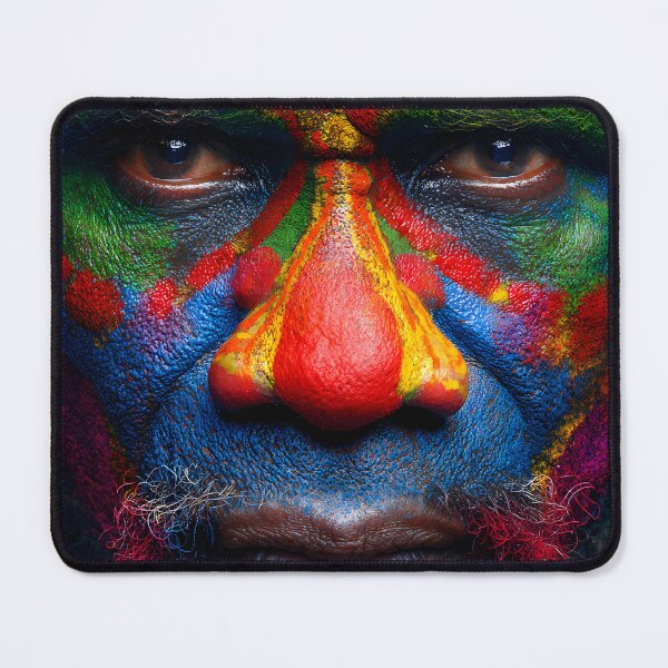 Item preview, Vibrant Tribal Face Paint with Feathers and Colors designed and sold by Artessie.