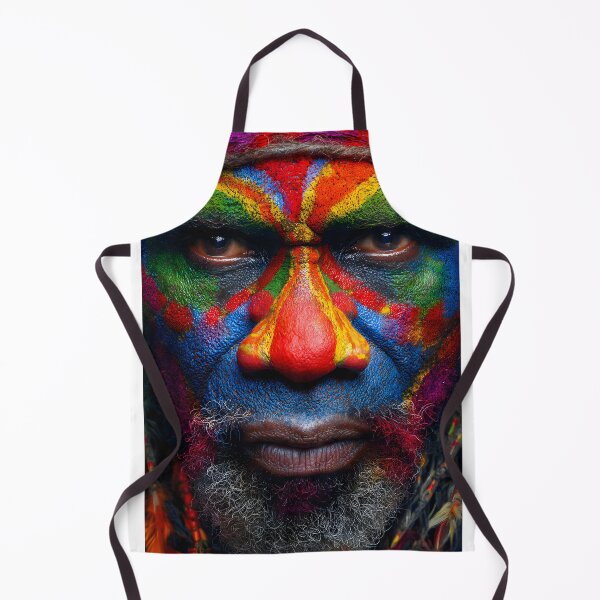 Item preview, Vibrant Tribal Face Paint with Feathers and Colors designed and sold by Artessie.