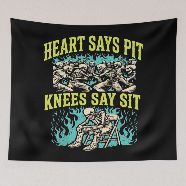 Item preview, heart says pit knees say sit skeleton funny designed and sold by JeffSteakley56.