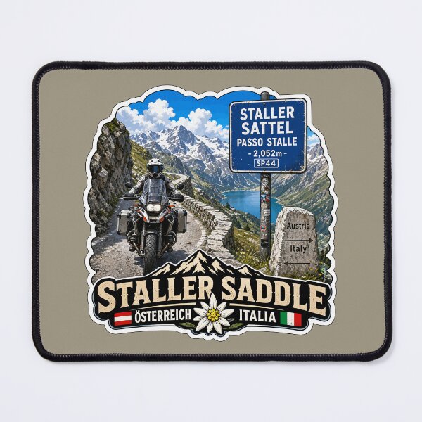 Item preview, Staller Saddle, Staller Pass, Passo Stalle Italy, Austria Sticker TShirt 01 designed and sold by OuterShellUK.