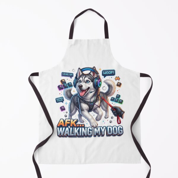 Item preview, AFK Walking My Dog Husky Gamer Art designed and sold by pradeepvisuals.