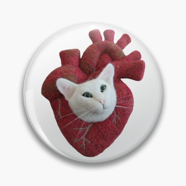 Item preview, Feline Heart Anatomy Quirky Felted Wool Medical Cat Art designed and sold by monikatoyoshima.