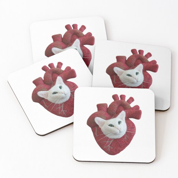 Item preview, Feline Heart Anatomy Quirky Felted Wool Medical Cat Art designed and sold by monikatoyoshima.