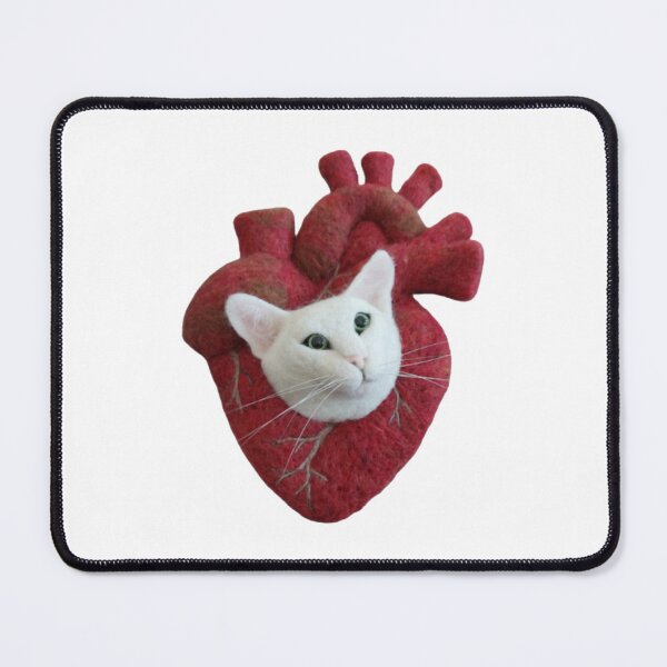 Item preview, Feline Heart Anatomy Quirky Felted Wool Medical Cat Art designed and sold by monikatoyoshima.