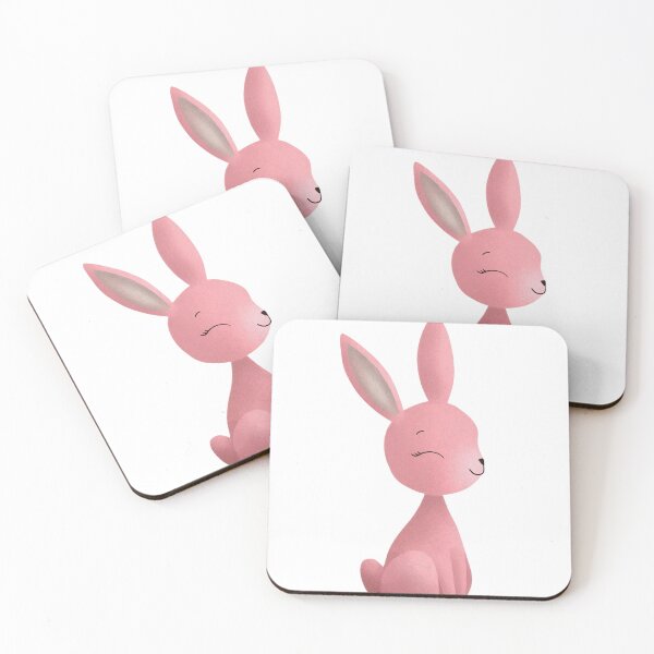 Item preview, Peaceful Pink Rabbit Sitting With Sweet Closed Eyes designed and sold by QuietnoiseMax.