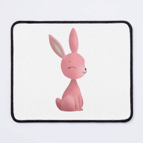 Item preview, Peaceful Pink Rabbit Sitting With Sweet Closed Eyes designed and sold by QuietnoiseMax.