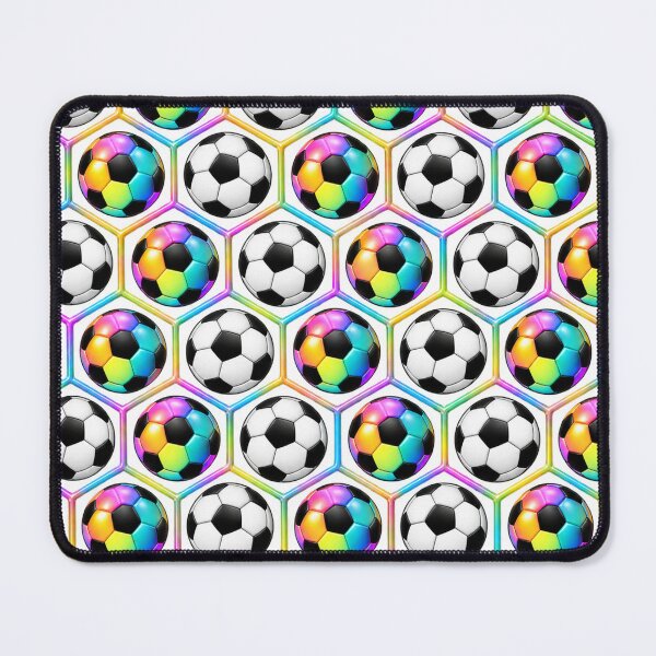 Item preview, Pastel Rainbow Football Seamless Pattern – Fun Sports Artwork designed and sold by annenambiro.