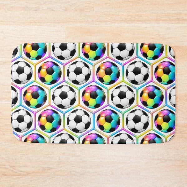 Item preview, Pastel Rainbow Football Seamless Pattern – Fun Sports Artwork designed and sold by annenambiro.