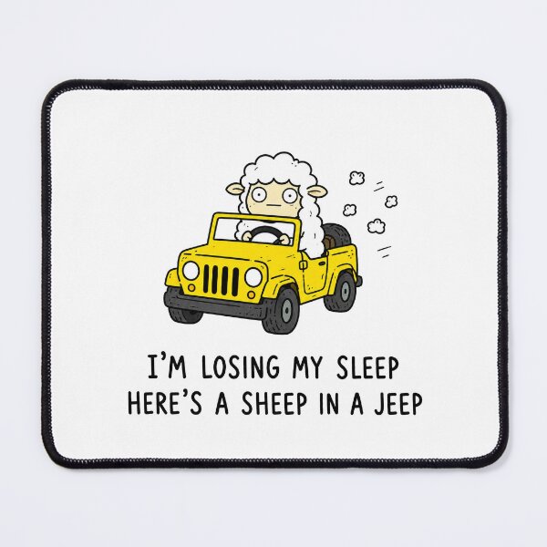 Item preview, Sheep in a Jeep Funny Sheep Car Pun Cute Animal Meme designed and sold by MonkiFlipp.