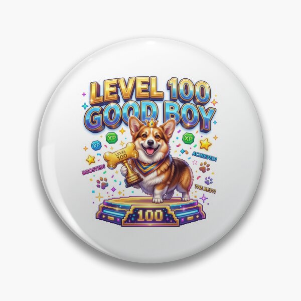 Item preview, Level 100 Good Boy Corgi Gaming Art designed and sold by pradeepvisuals.