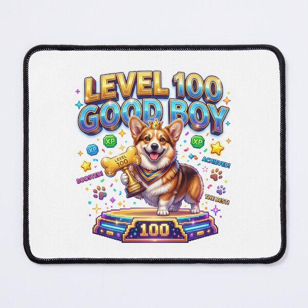 Item preview, Level 100 Good Boy Corgi Gaming Art designed and sold by pradeepvisuals.