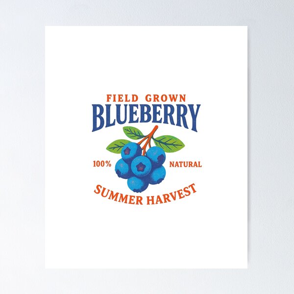 Item preview, Blueberries Retro Vintage Groovy Farm Fresh Foodie designed and sold by HBDStudio.