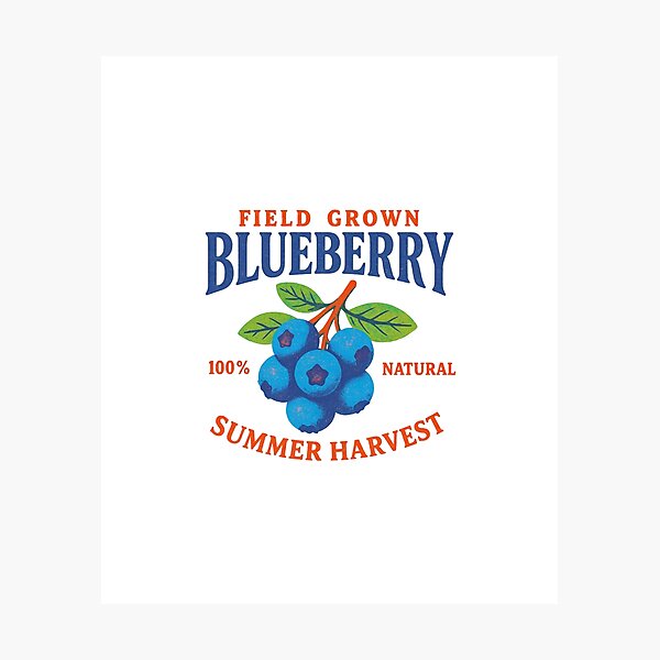 Item preview, Blueberries Retro Vintage Groovy Farm Fresh Foodie designed and sold by HBDStudio.