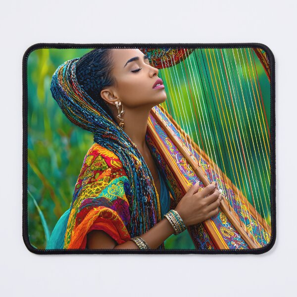 Item preview, Ethereal Beauty of a Harpist in Nature's Embrace designed and sold by Artessie.