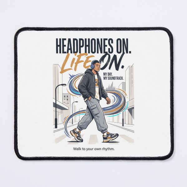 Item preview, Headphones On Life On | Premium Music Lover Streetwear | Gen Z Lifestyle Graphic Tee designed and sold by SAJ Design Studio.