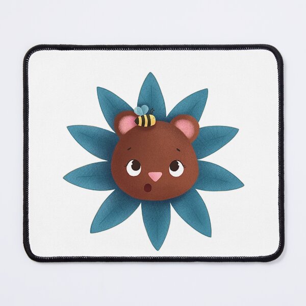Item preview, Surprised Brown Bear Flower With Tiny Bumblebee Friend designed and sold by QuietnoiseMax.
