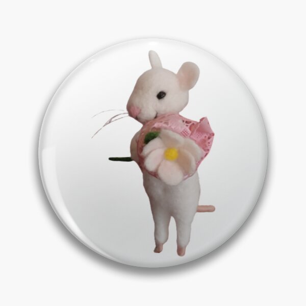 Item preview, Mouse With Flower Cute Felted Wool Storybook Rodent Art designed and sold by monikatoyoshima.