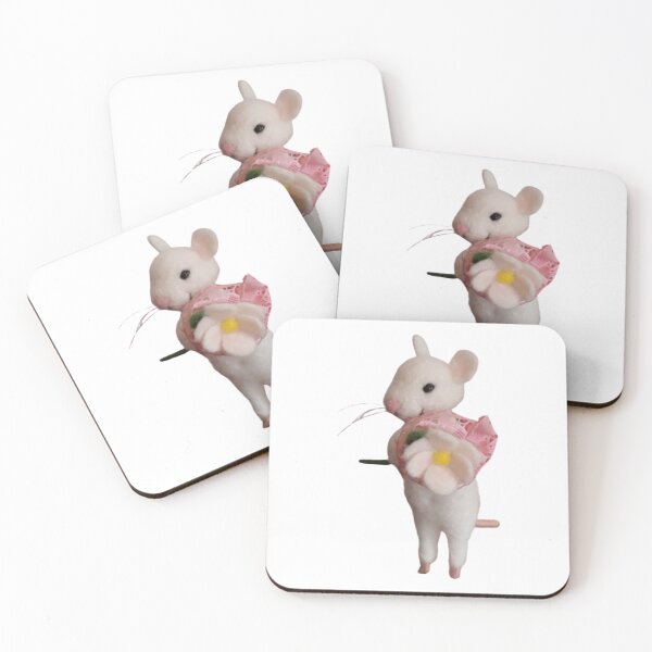 Item preview, Mouse With Flower Cute Felted Wool Storybook Rodent Art designed and sold by monikatoyoshima.