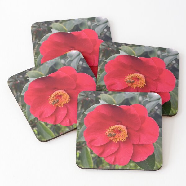 Item preview, Bee Among the Red Camellia designed and sold by Be Captured by Brittany Emma.